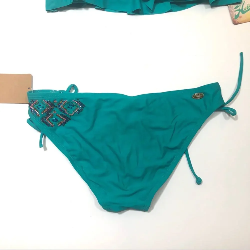 Hobie Embellished blue green teal 2piece swimsuit